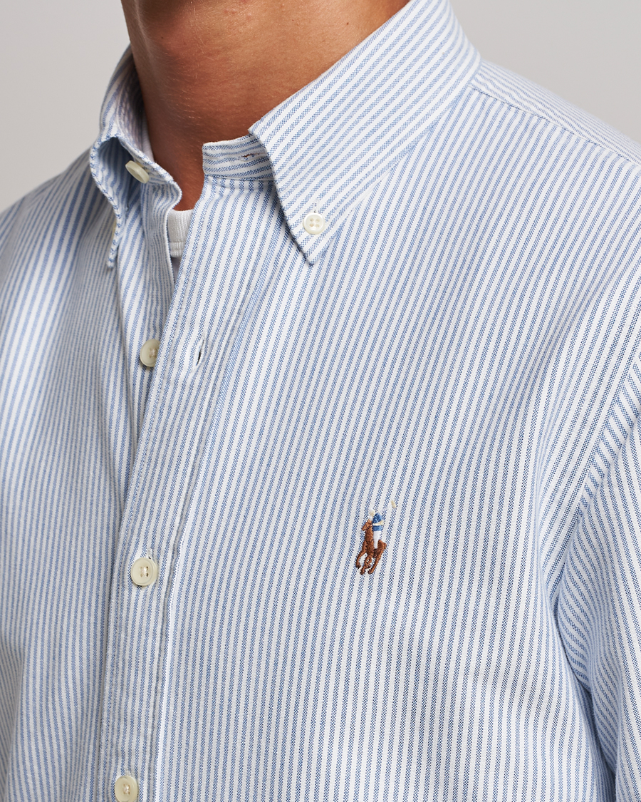 Polo Ralph Lauren Custom Fit Oxford Shirt Stripes Blue