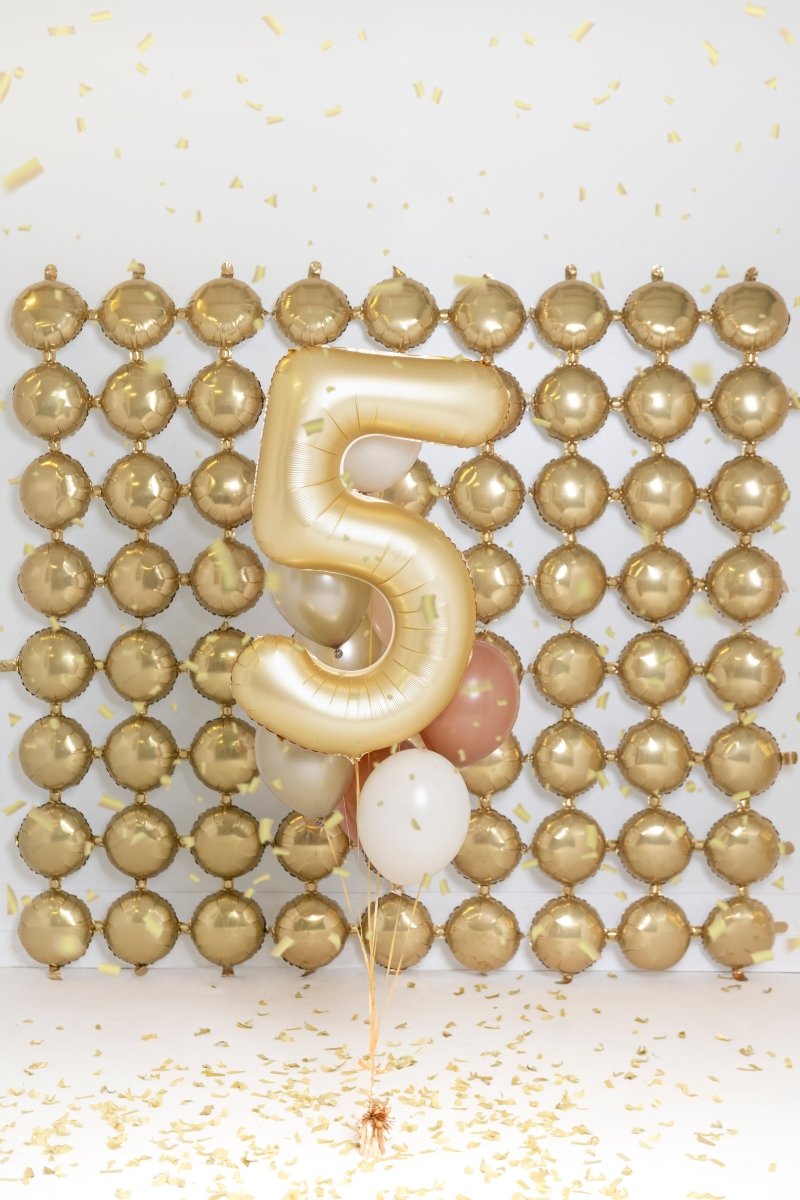 5 Jaar Cijfer Ballon Goud Satijn Folie Leeg 86cm