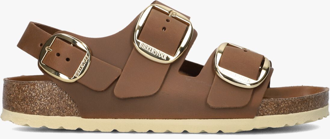 cognac birkenstock sandalen milano big buckle