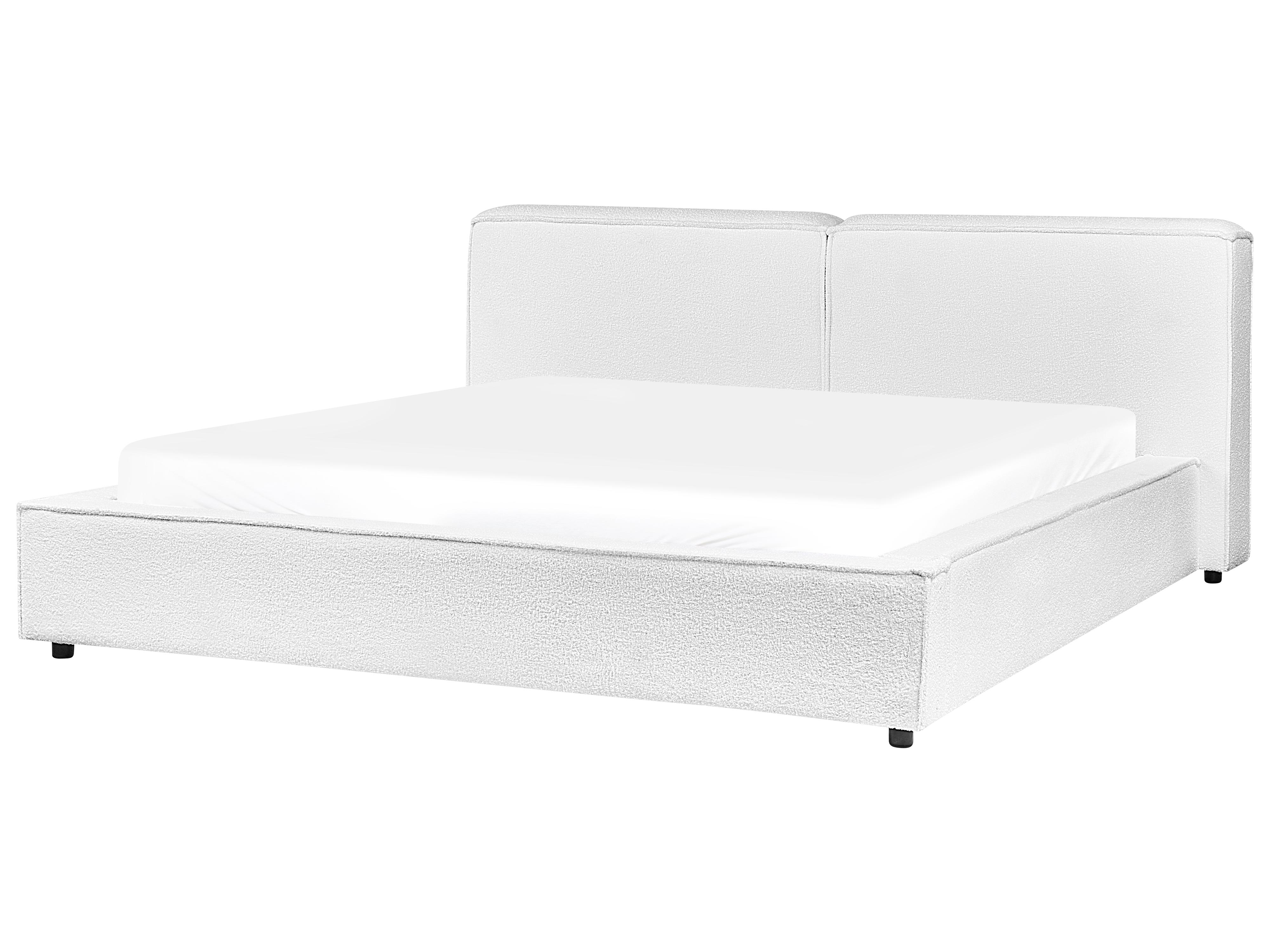 Bed Bouclé LINARDS 180 x 200 cm Wit