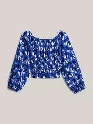 Top cropped Tommy Hilfiger x Vacation com estampa floral e decote redondo
