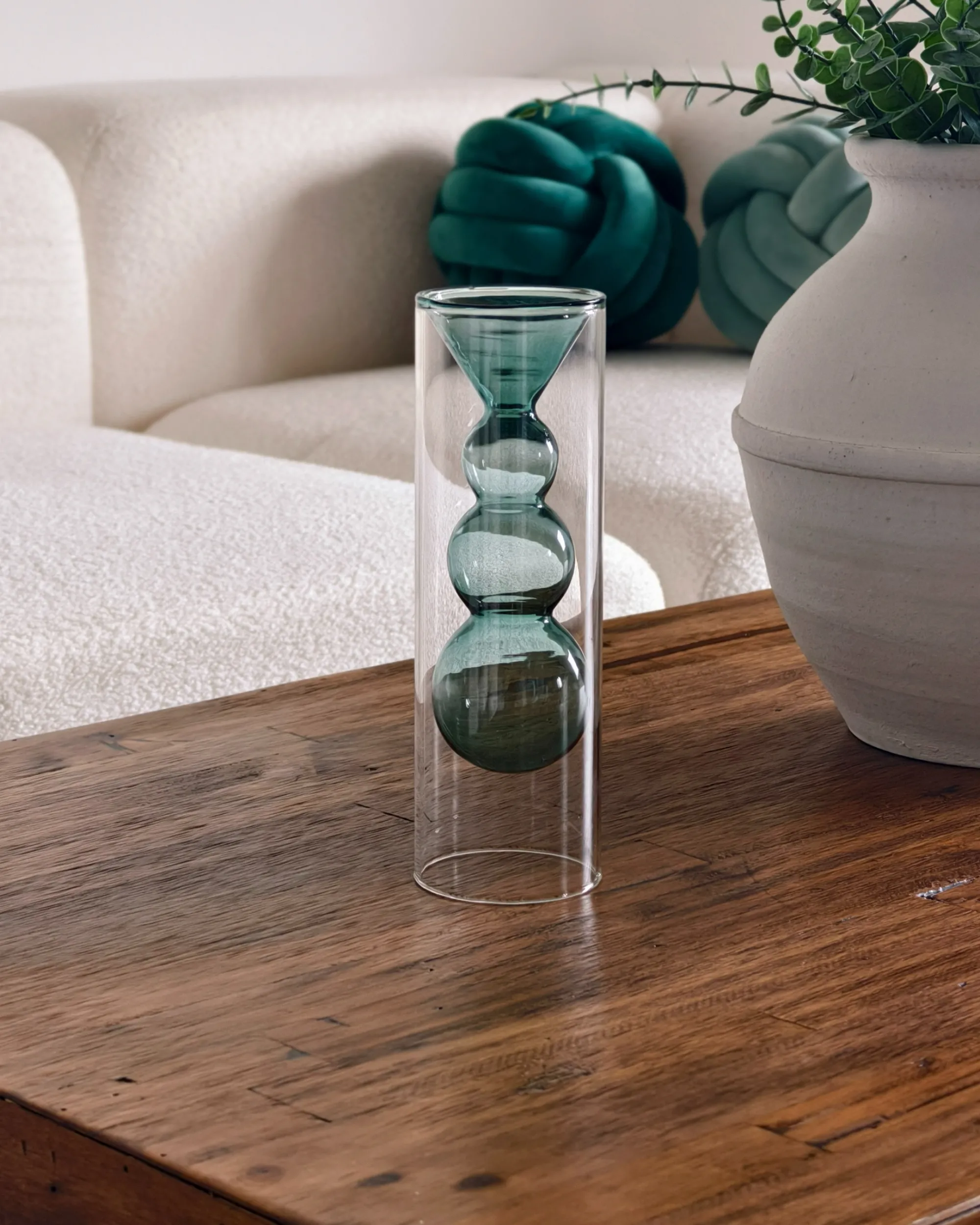 Bloemenvaas KALOCHI Glas 27 cm Turquoise