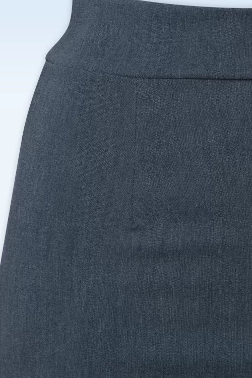Vintage Chic for Topvintage Loreen Bengaline Pencil rok in denim blauw
