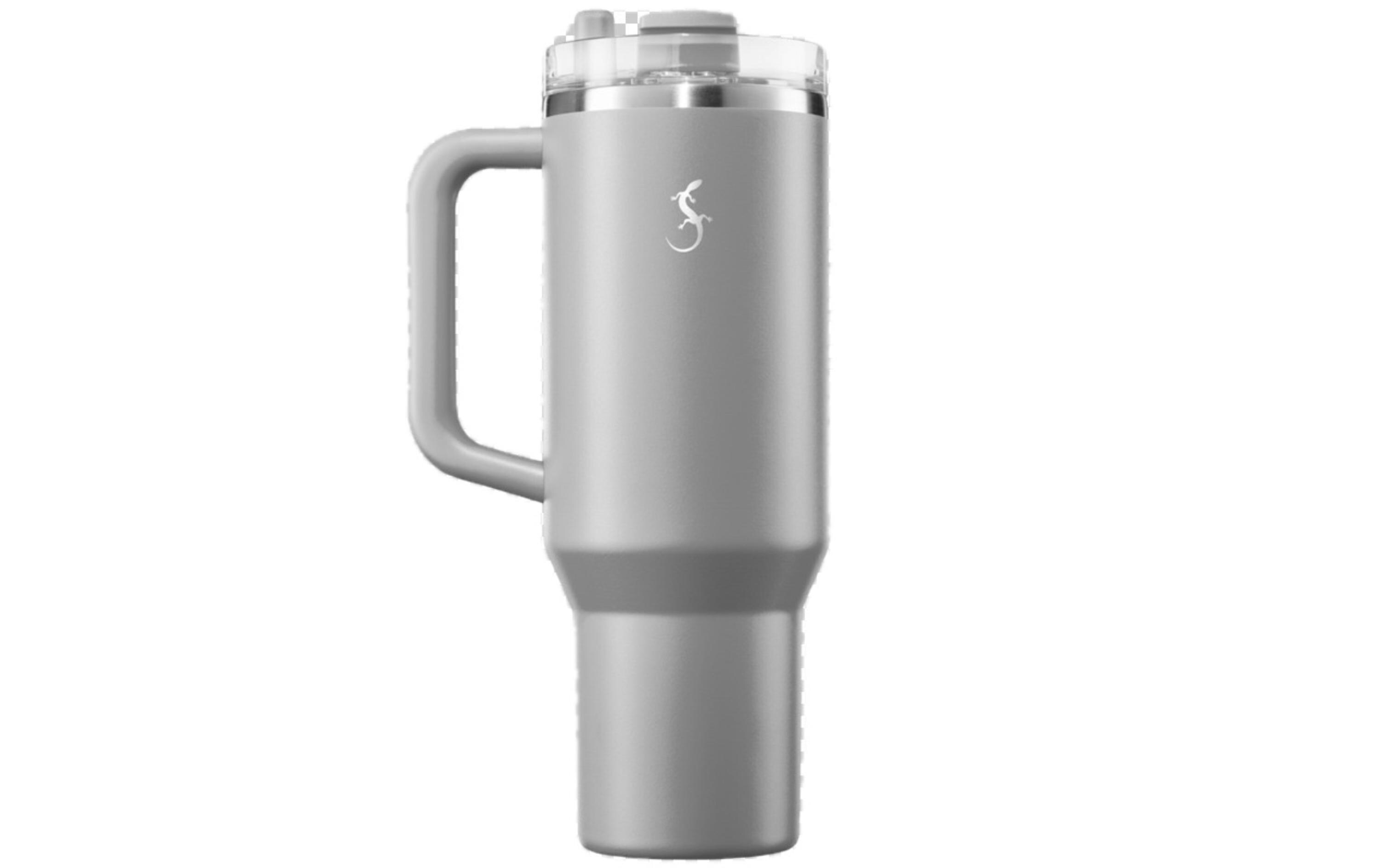 Thermobecher Big Cup 1200 ml, GrauSchwarz, 1.2 l, 8h warm/12h kalt, auslaufsicher, integr. Trinkhalm aus Premium-Silikon