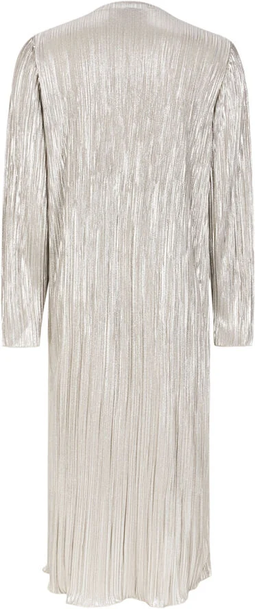 Soft Rebels SRNevaeh Boat-neck Midi Dress Silver plissé