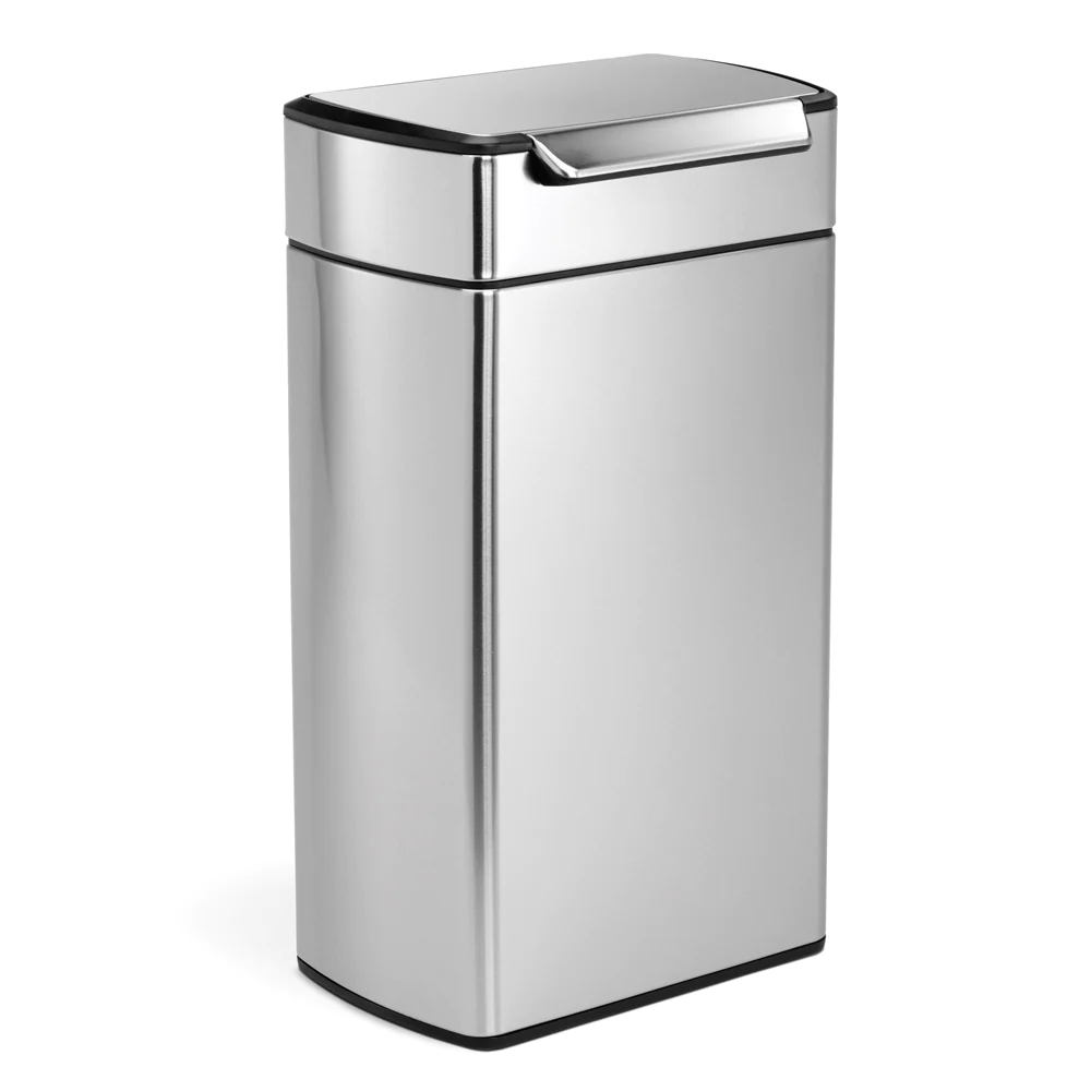 Poubelle rectangulaire touch-bar 40L code M inox Simplehuman