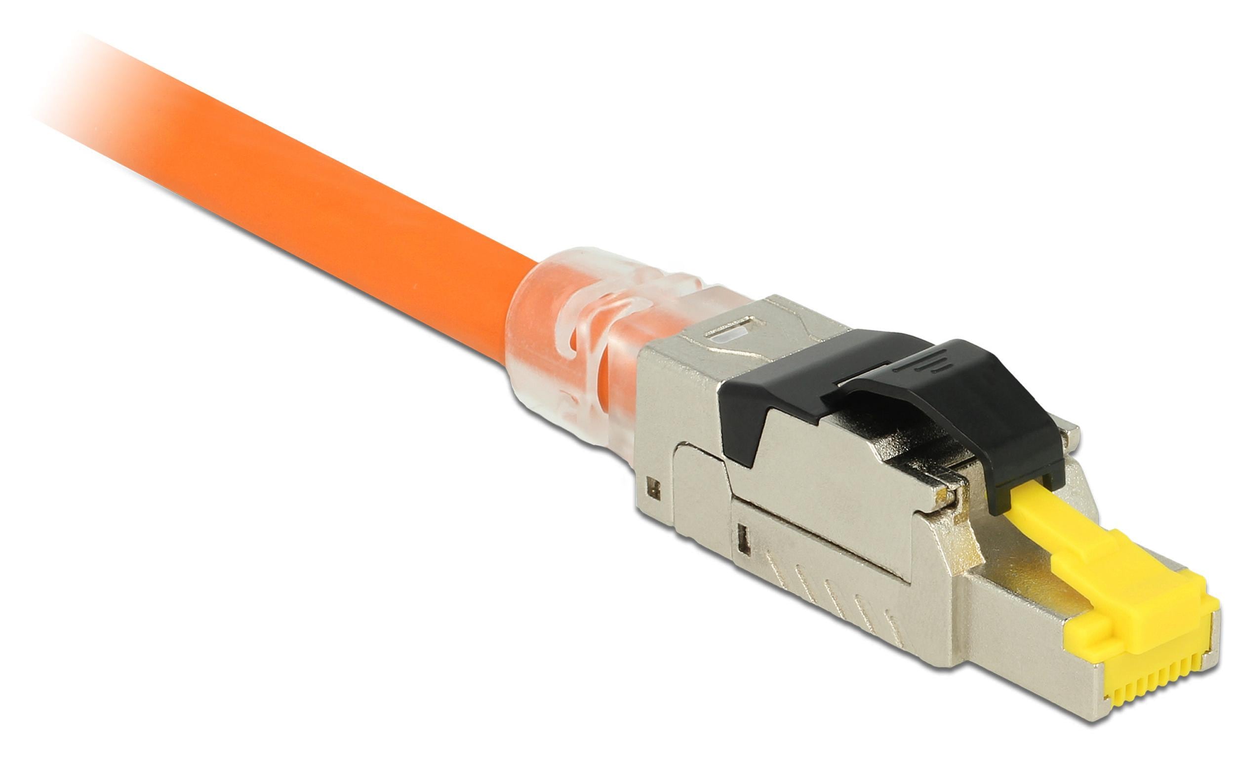 Stecker RJ45 Cat.6A 10Gbps Feldkonfektion, 1 StückDelock RJ45 Stecker feldkonfektionierbar Cat.6A Metall