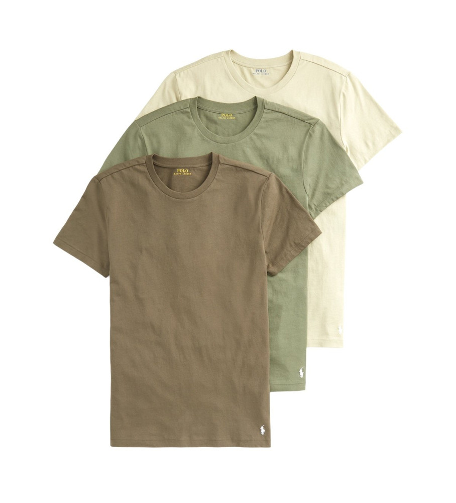 Conjunto de 3 camisetas verdes Ralph Lauren.