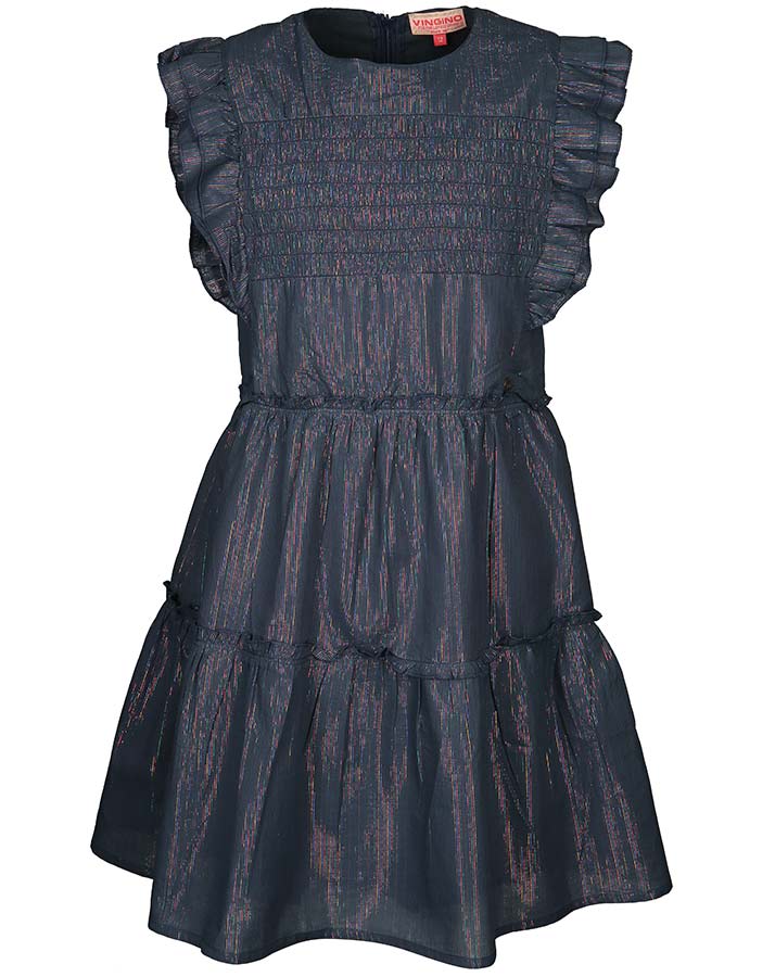 Kleid PATERIA mit Glitzerstreifen in dunkelblau