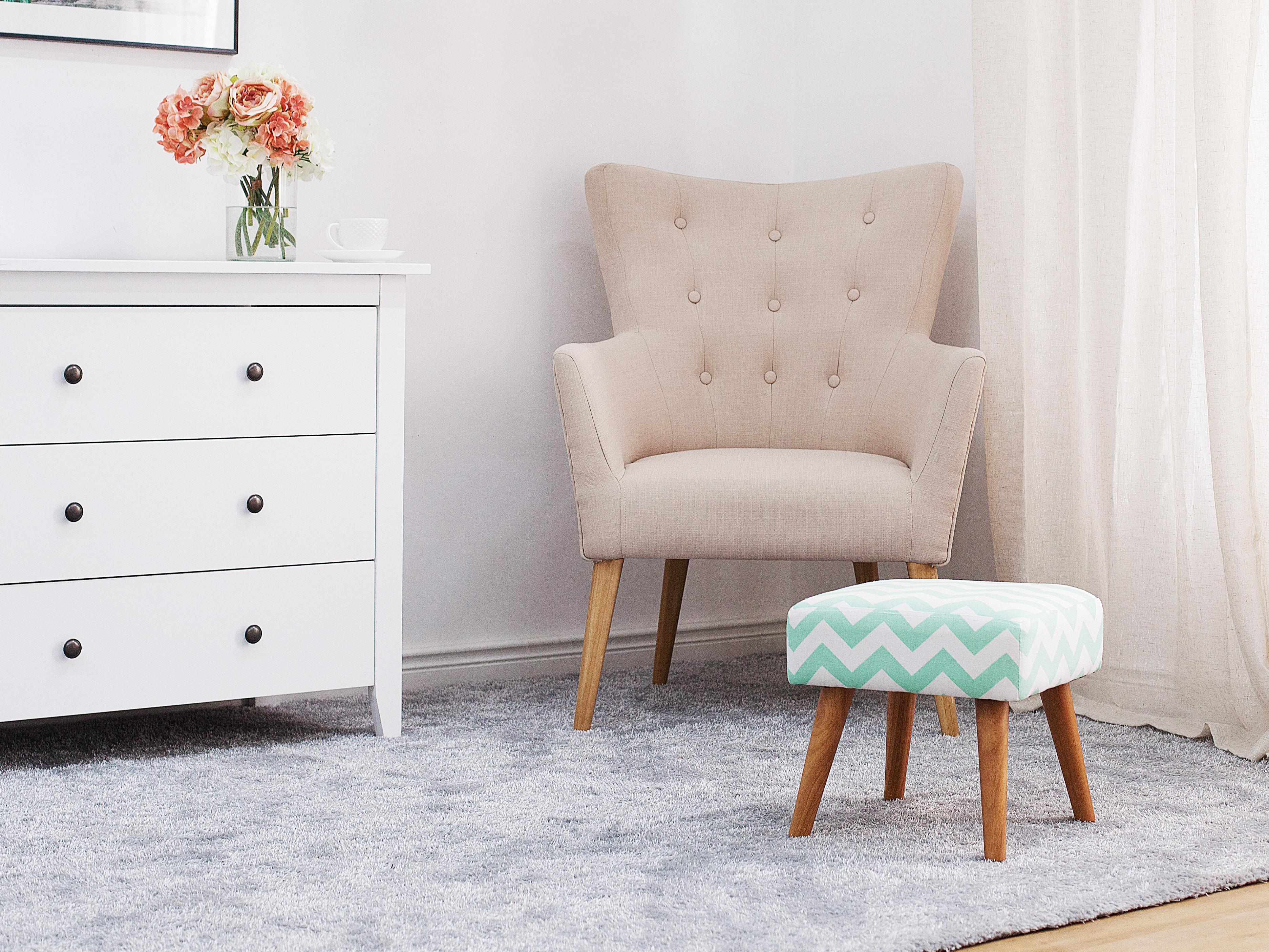 Hocker MANTEO Katoen Mintgroen