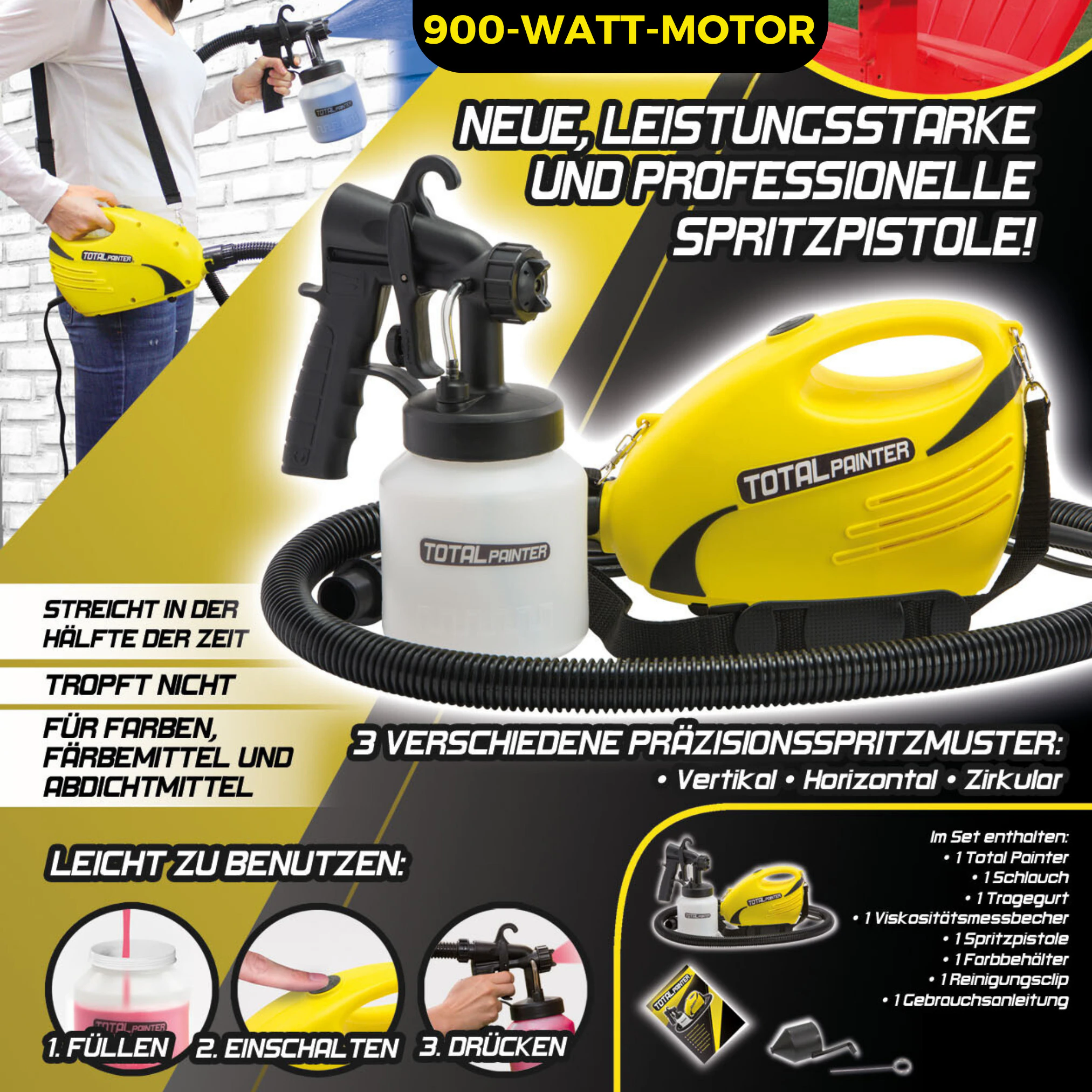 Best Direct® Farbsprühgerät - professionelles Farbsprühsystem Total Painter