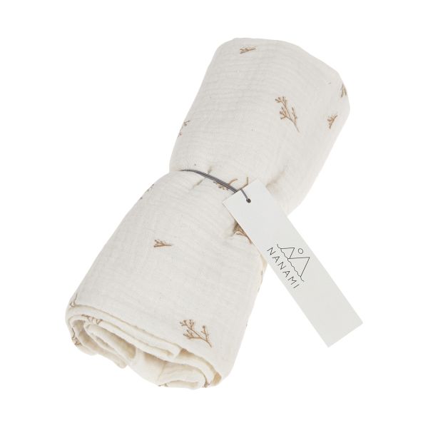 Nanami Dried Flower Hydrofiel Luier - 60 x 65 cm - Latte Earth