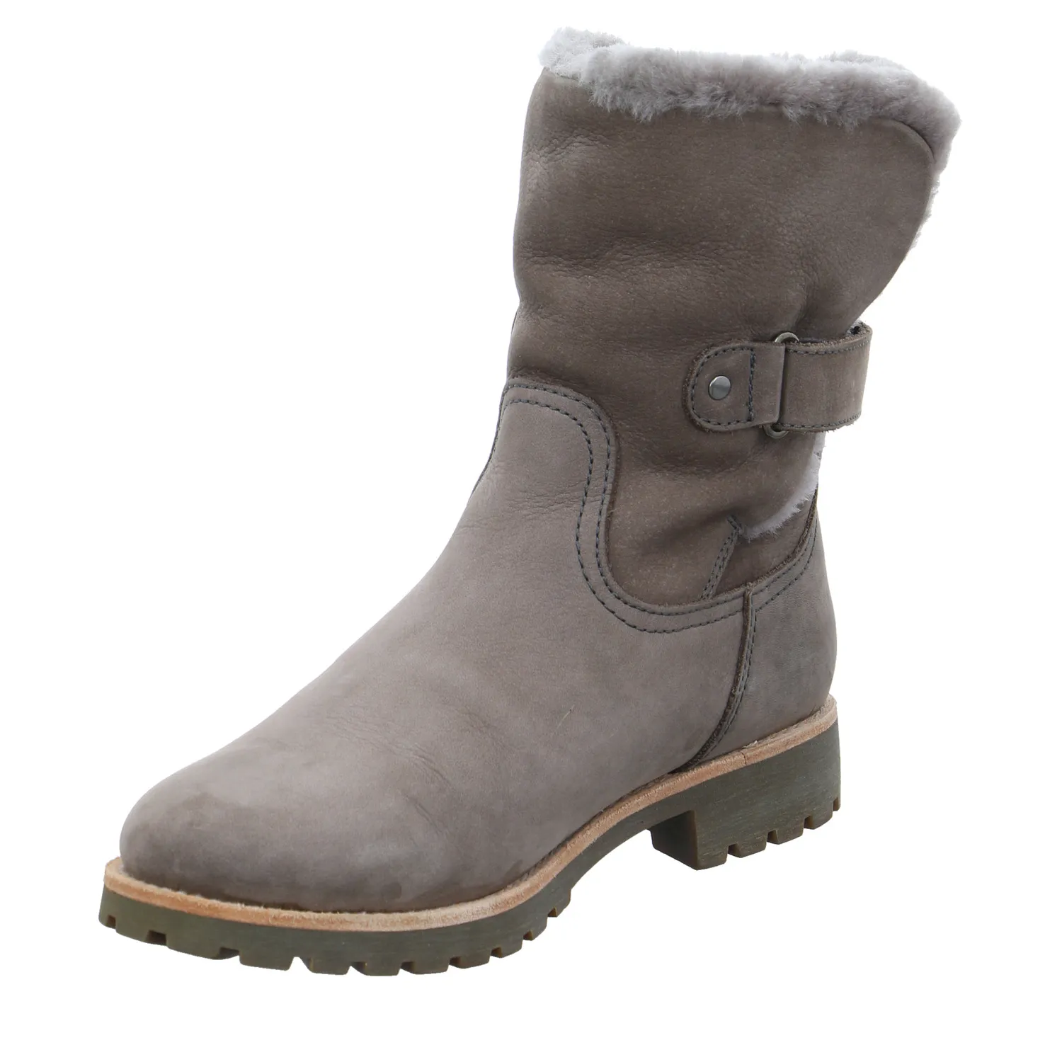 PANAMA JACK Stiefel Grau Leder  mit Lammfell - Innenfutter