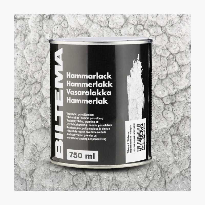 Hammerlakk, sølvgrå, 0,75 liter