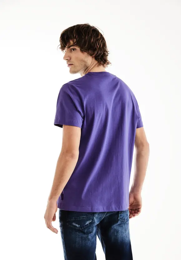 T-Shirt mit Brustprint - ultra violet