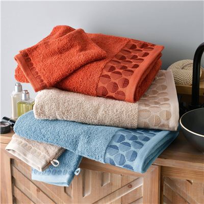 Linge de toilette liteau cercles - 450 g/m²