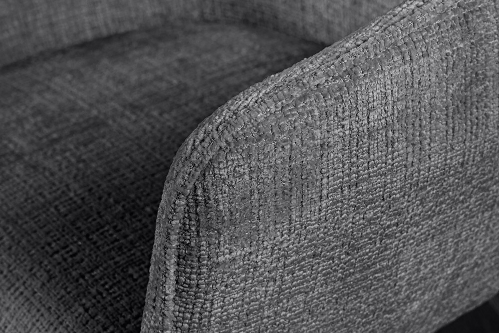 Drehbarer Stuhl ASGARD grau Chenille Cremona mit Taschenfederkern und Armlehne