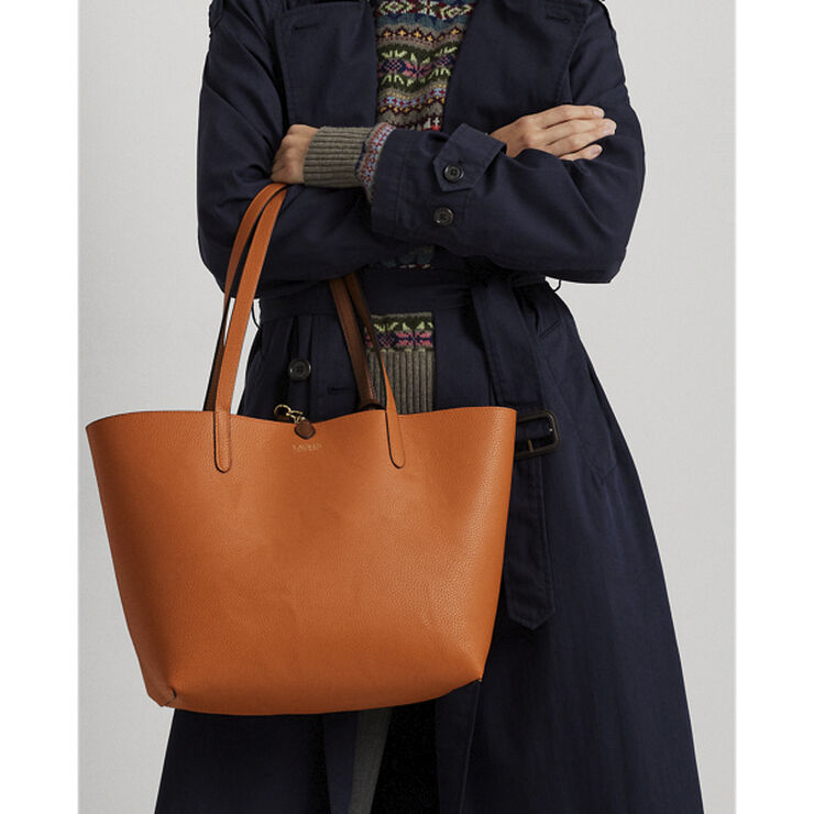 Lauren Ralph Lauren Faux-Leather Reversible Tote Lauren tan/orange