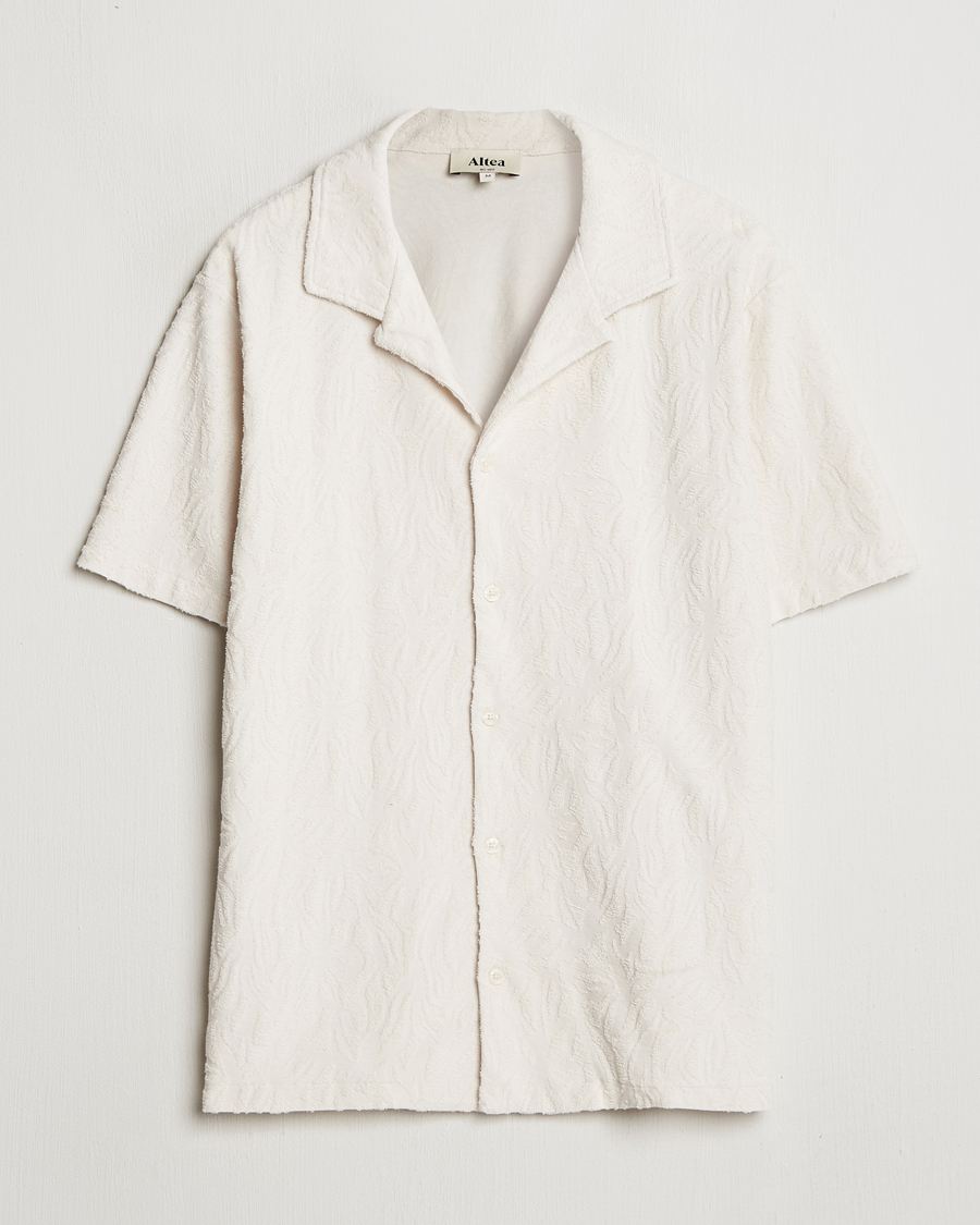 Altea Terry Jacquard Cotton Polo Off White