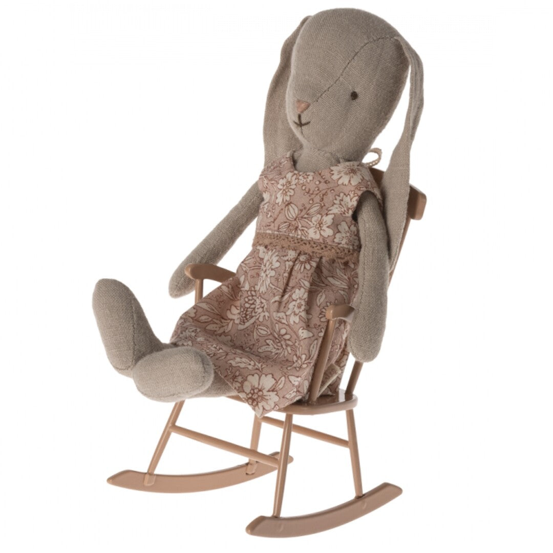 Maileg poppenschommelstoel - dark powder - 12 cm