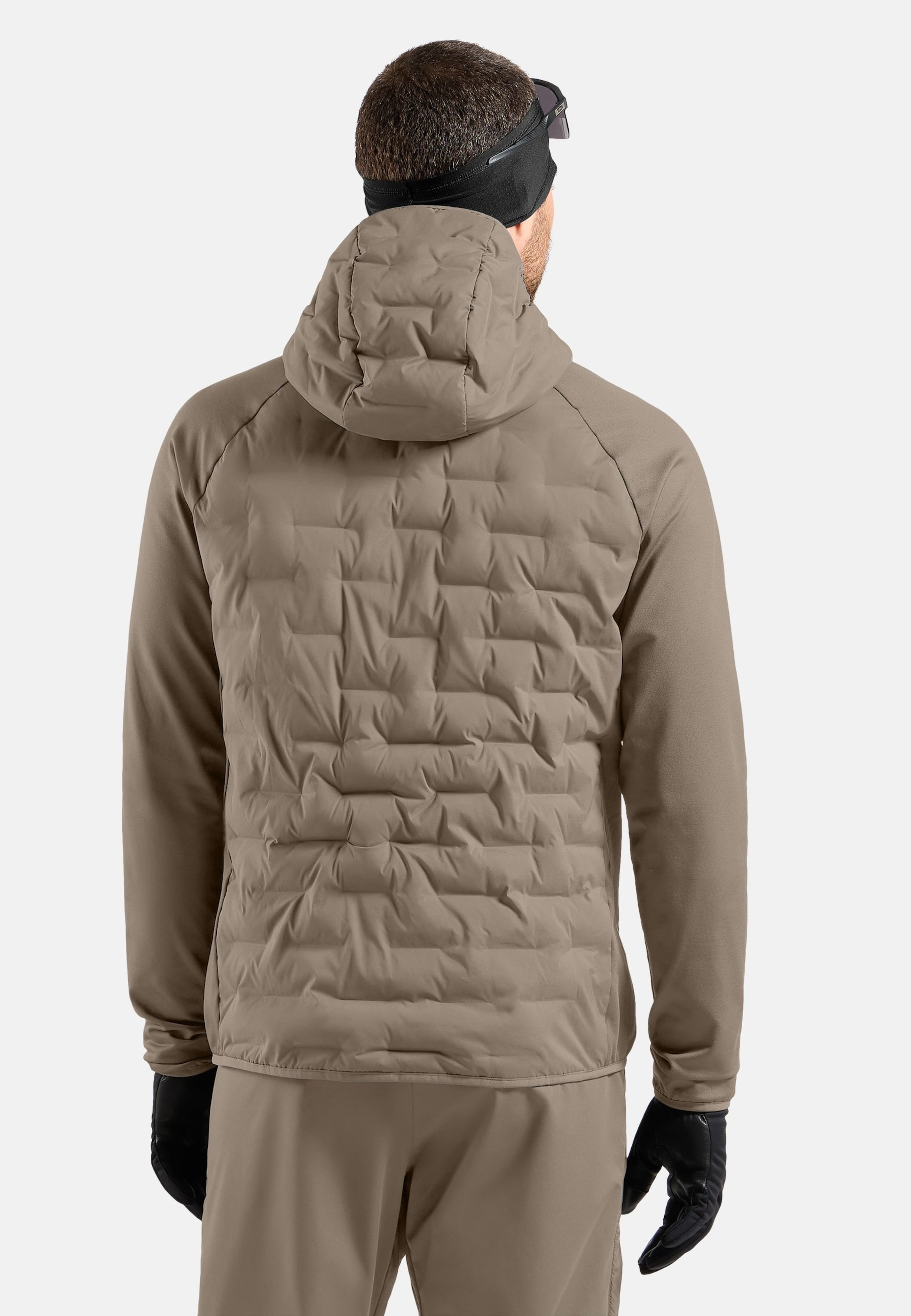 Zeroweight Insulator Hybrid Mid Layer mit Kapuze und Reissverschluss in cinder
