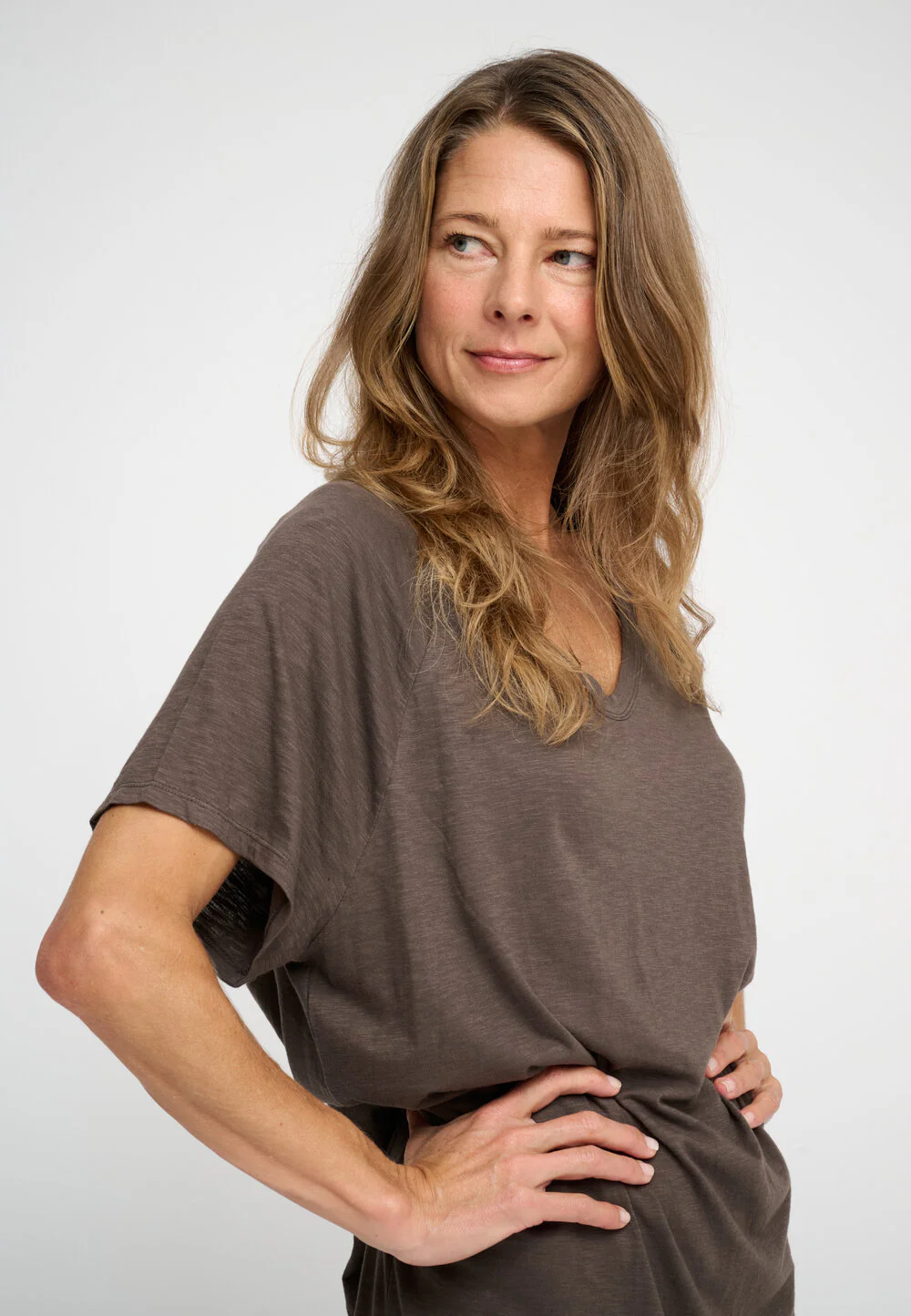 Moshi Moshi Mind  Adore t-shirt kjole - Stone Brown