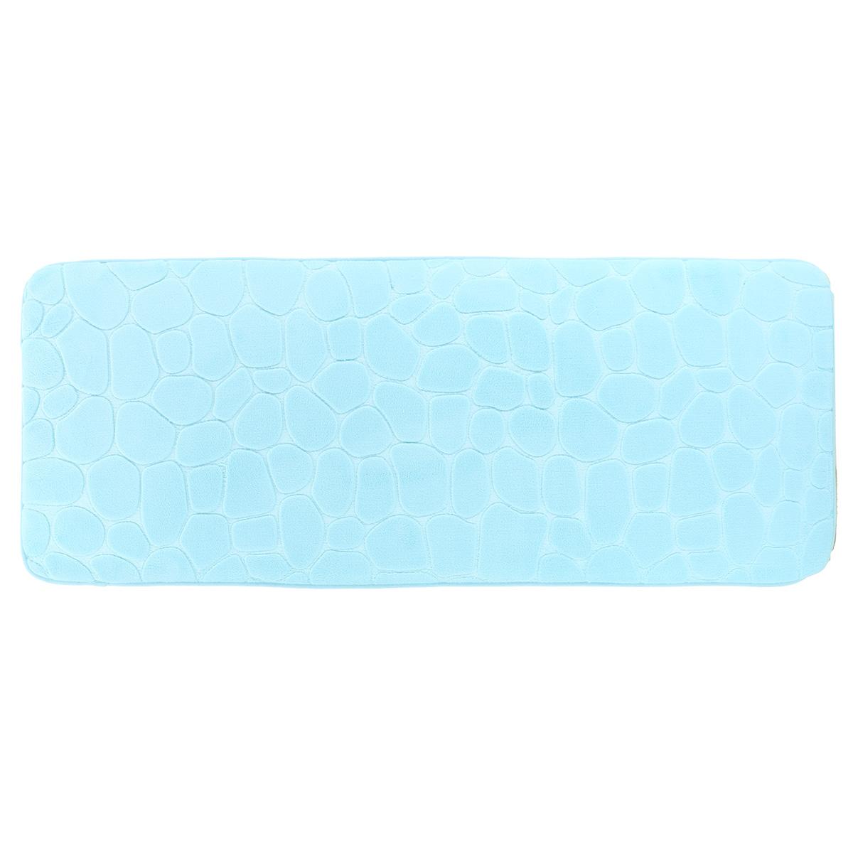 TAPIS MEMOIRE DE FORME MICROFIBRE GALET 45X120CM VERT D EAU