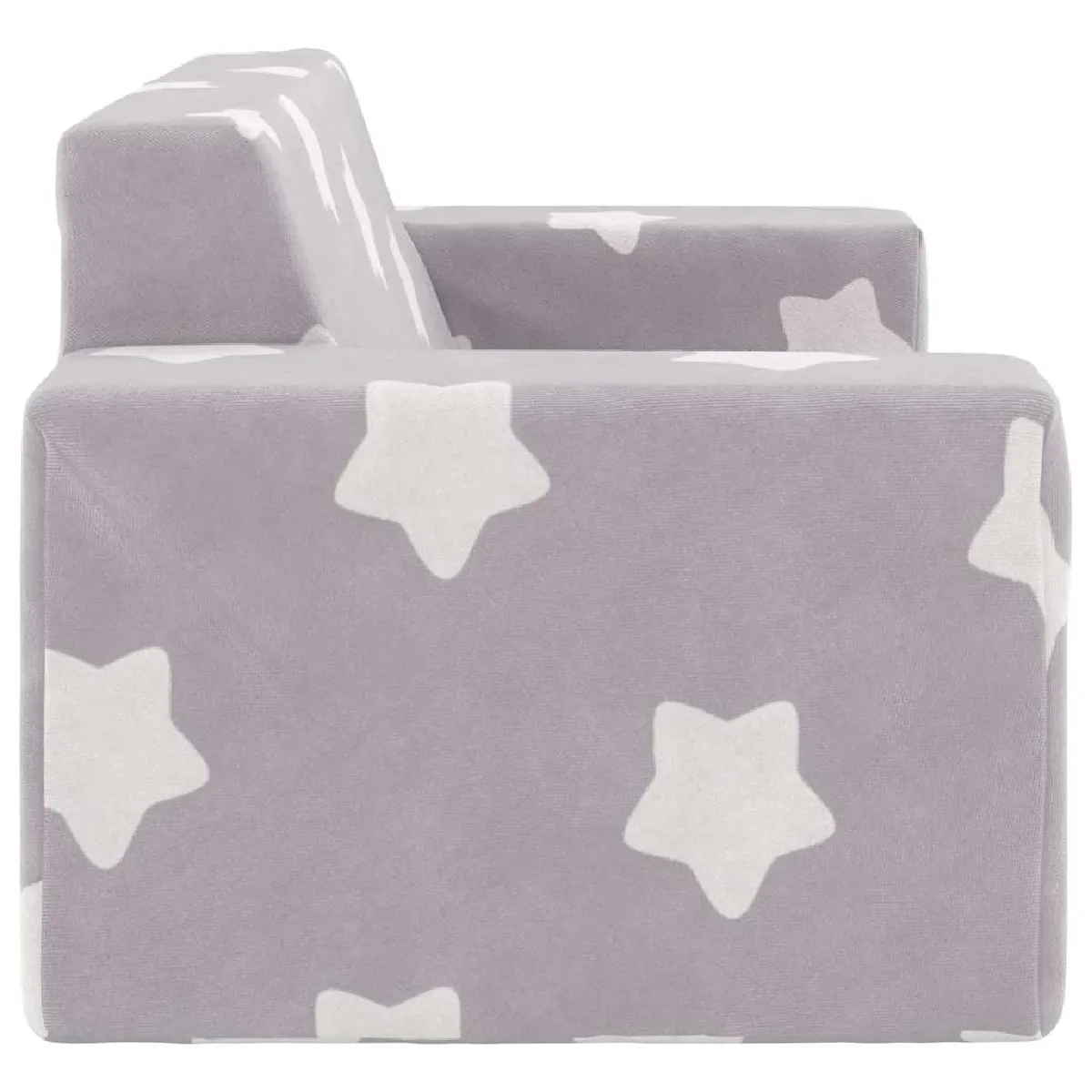 vidaXL Canapé enfants 2 places Gris clair étoiles
