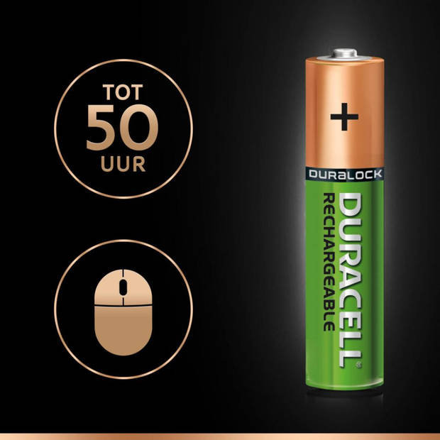 Duracell Plus AAA oplaadbare batterijen - 4 stuks