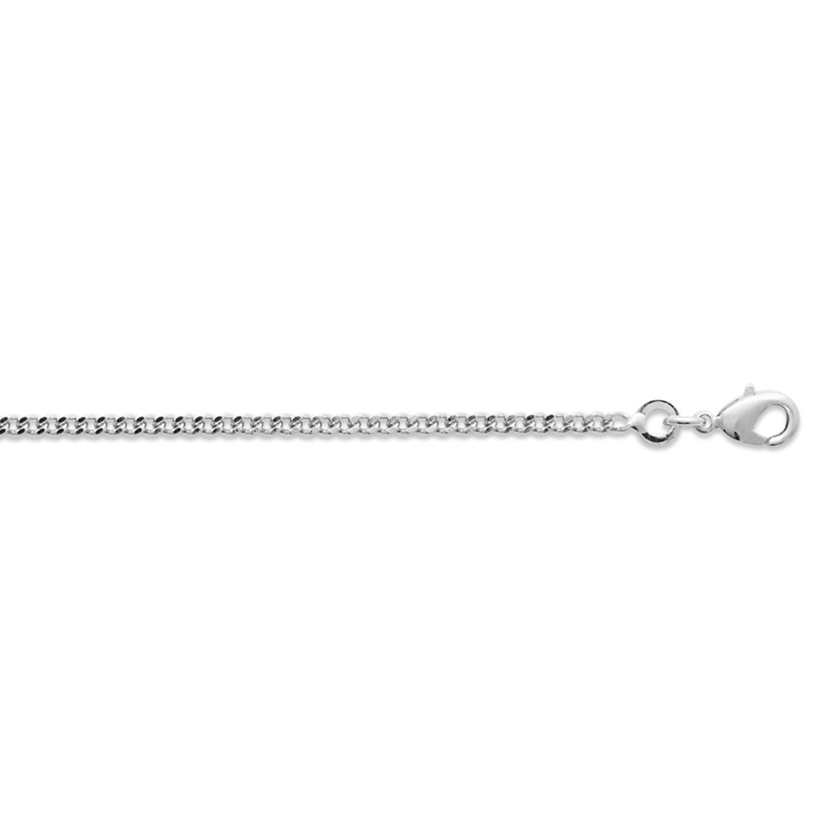 Chaîne Brillaxis maille gourmette argent rhodié 55cm
