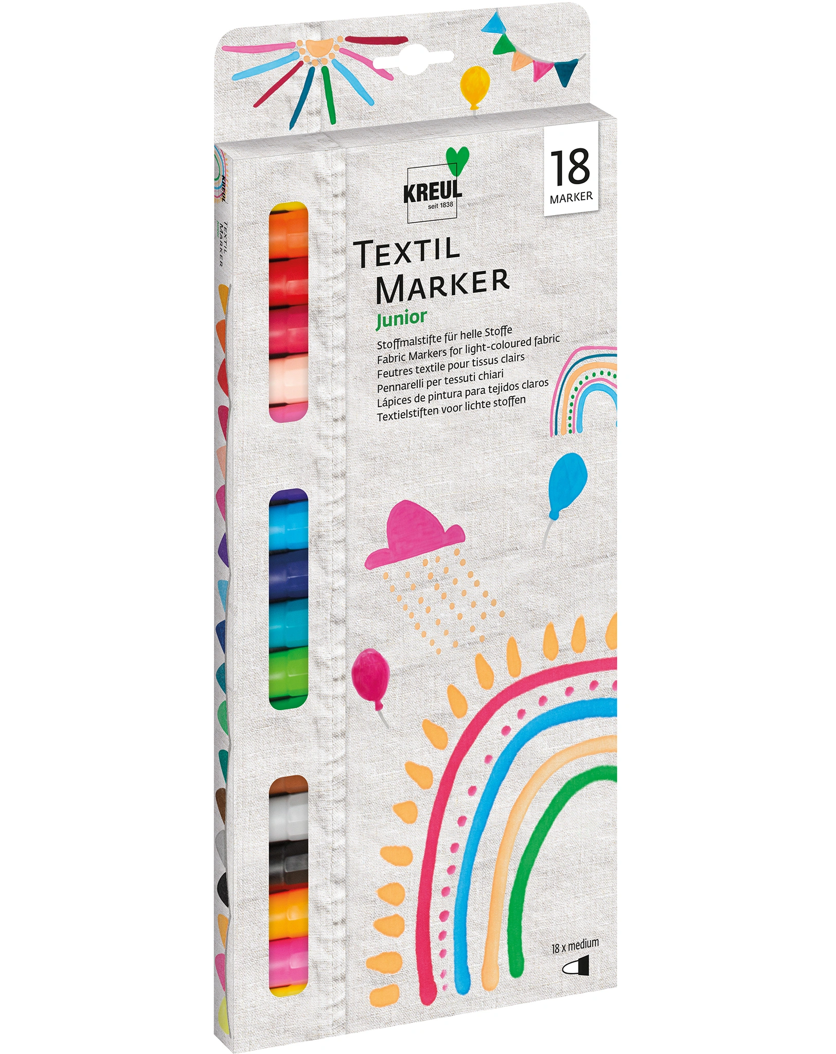 Textilstifte KREUL MEDIUM JUNIOR 18er-Set