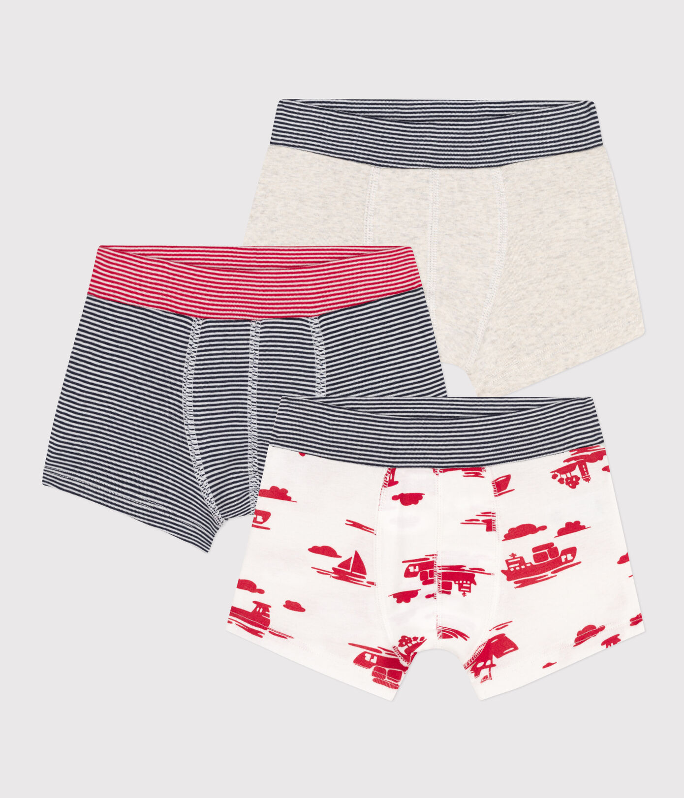 Lot de 3 boxers Le Havre en coton petit garçon