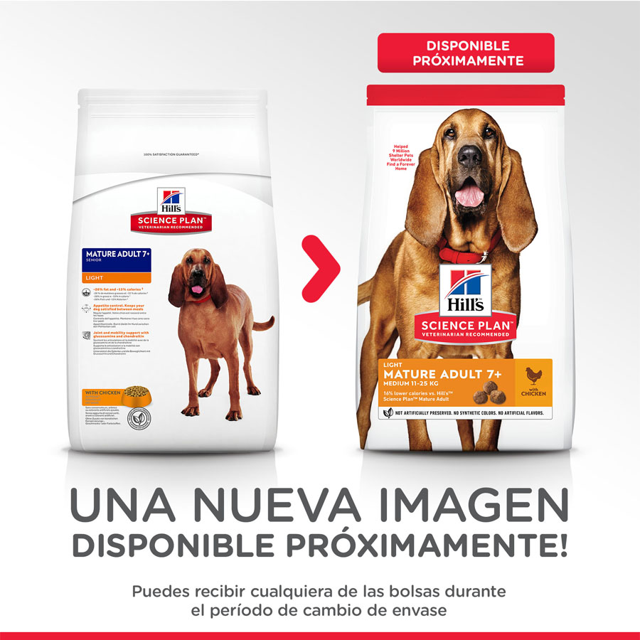 Ração para cães Hill's Science Plan Light Mature Adult 7+ Medium Chicken