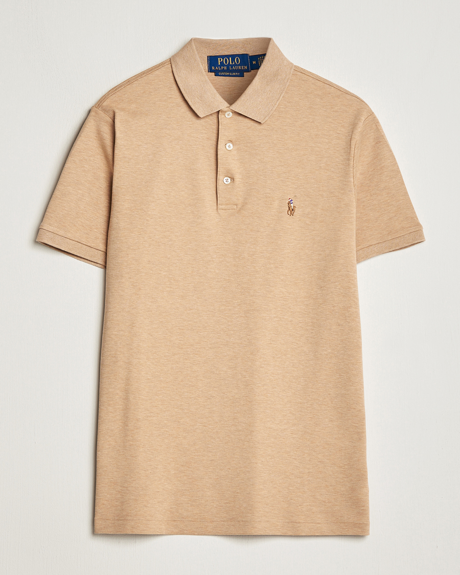 Polo Ralph Lauren Luxury Pima Cotton Polo Classic Camel Heather