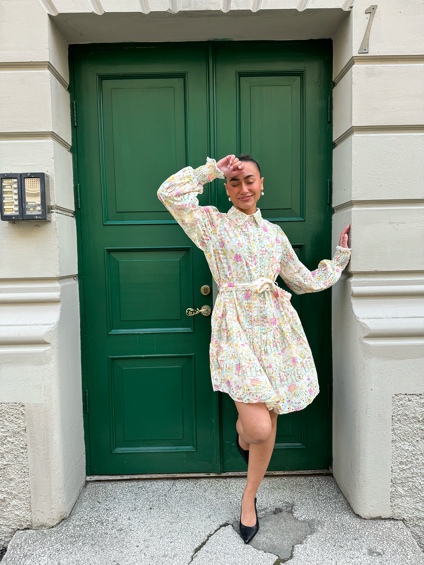 Mellia Long Sleeve Embroidered Dress