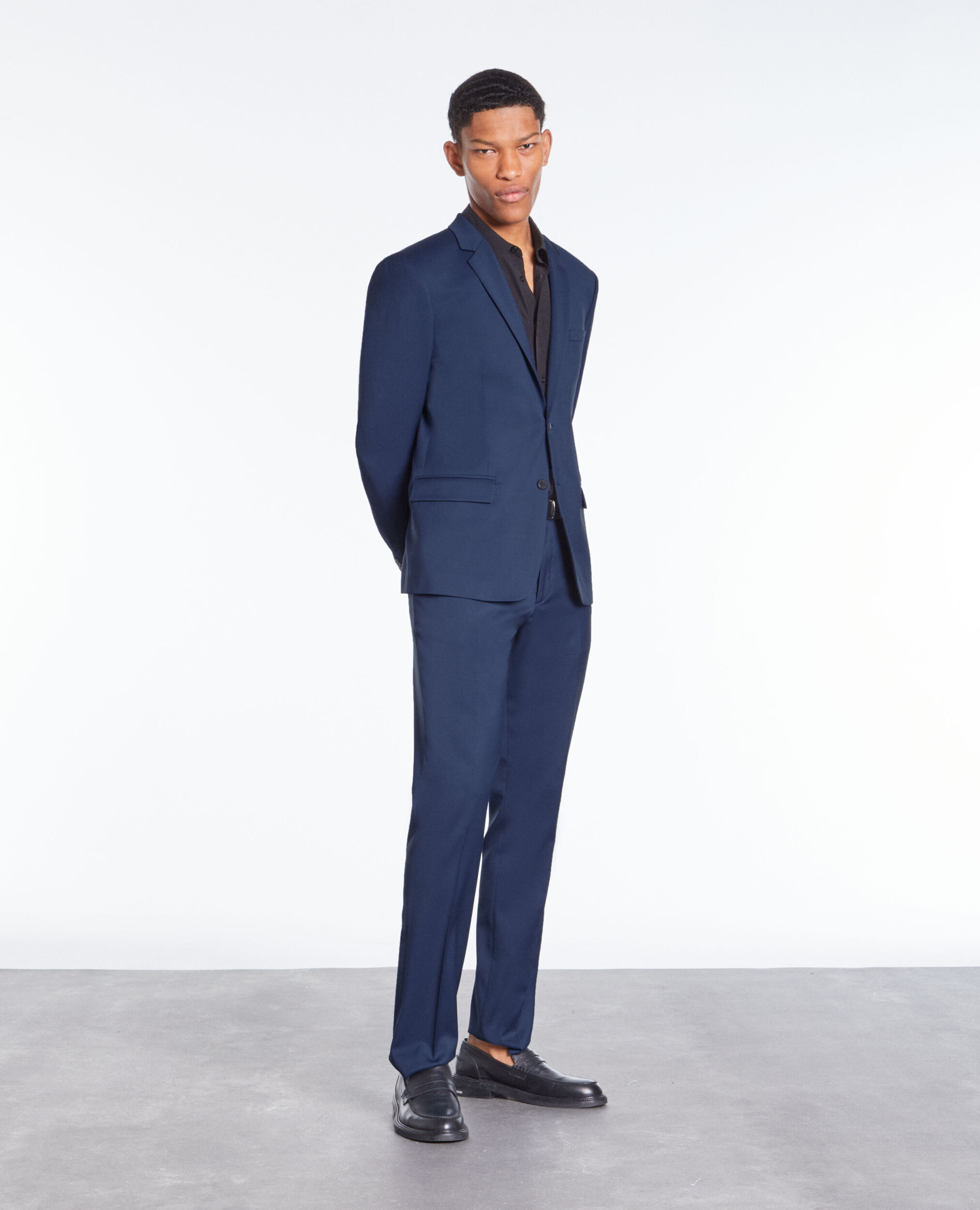 Veste de costume bleue en laine