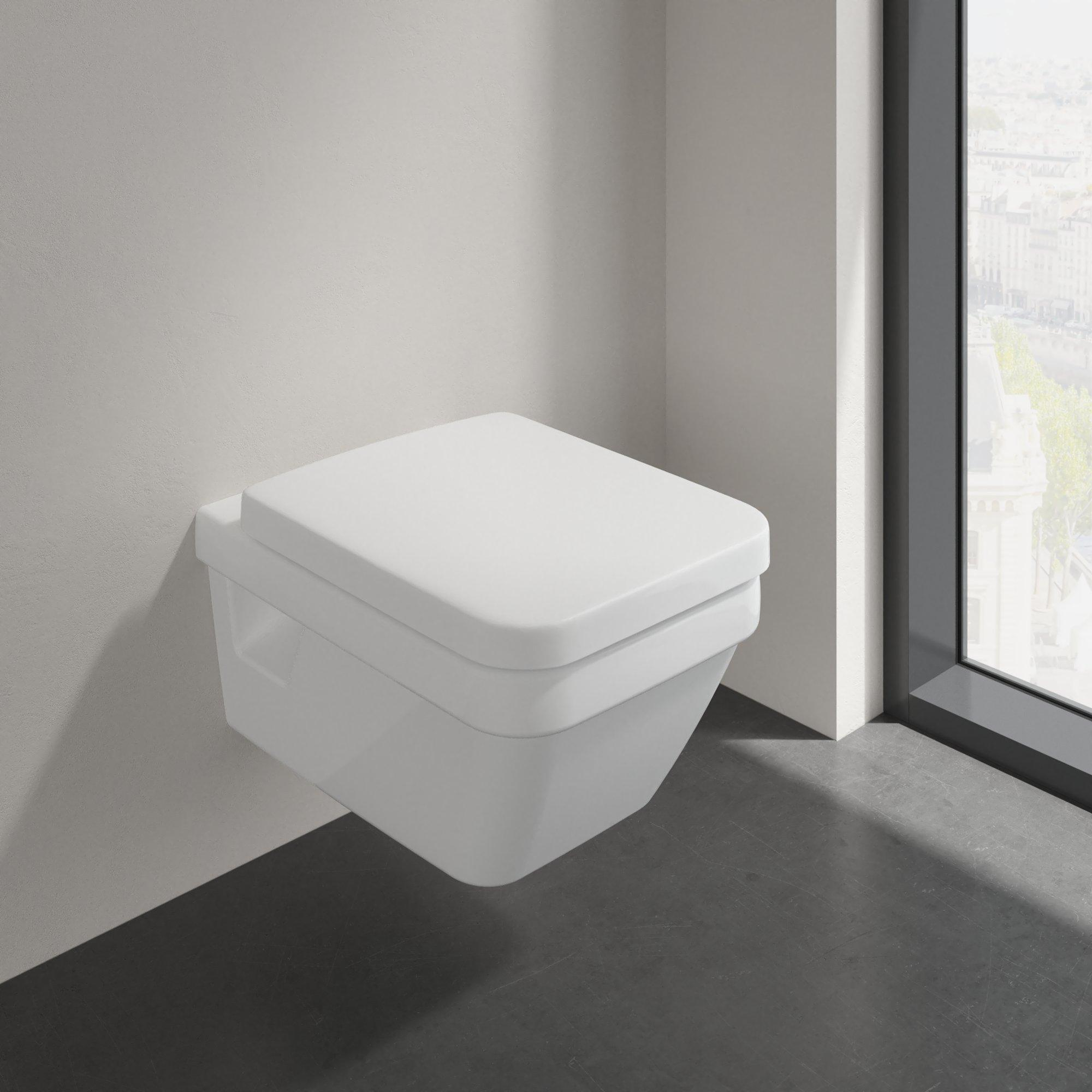 Villeroy & Boch Architectura randloos toilet CeramicPlus rechthoekig wit glans