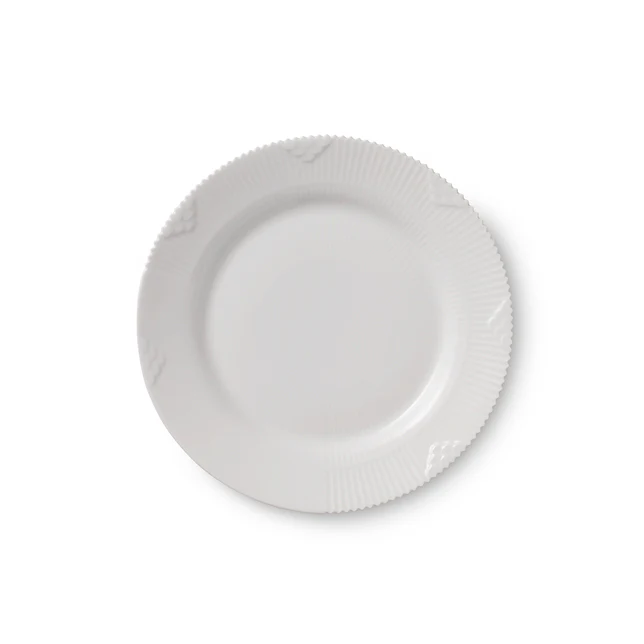 Royal Copenhagen  Hvid Elements tallerken - 19 cm.