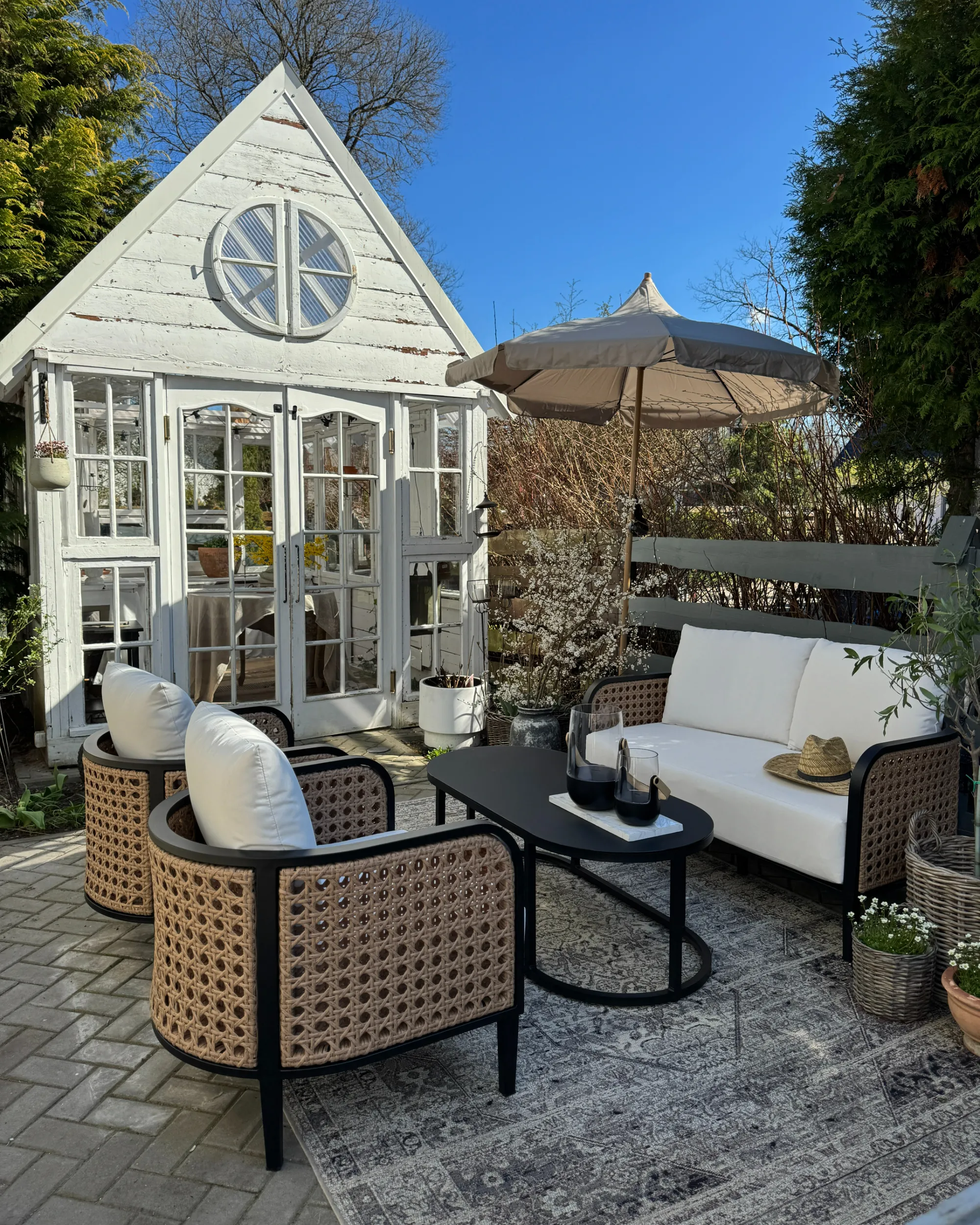 Loungeset met tafel 4-zits MONTEFALCO Metaal Wit