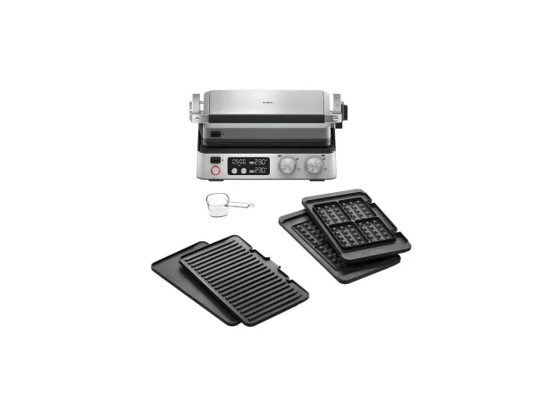 Braun MultiGrill 7, Sort, Rustfrit stål, Rektangulær, Knapper, Dreje, 667 cm², 290 x 230 mm, Tryktstøbt aluminium