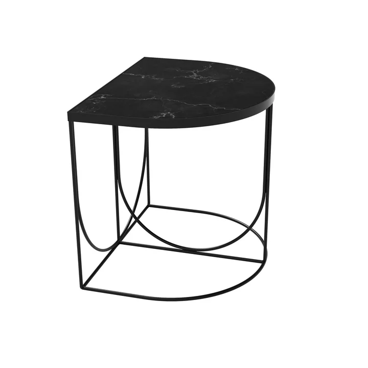 AYTM - Sino Couchtisch, 50 x 50 cm, gold / Marmor braun
