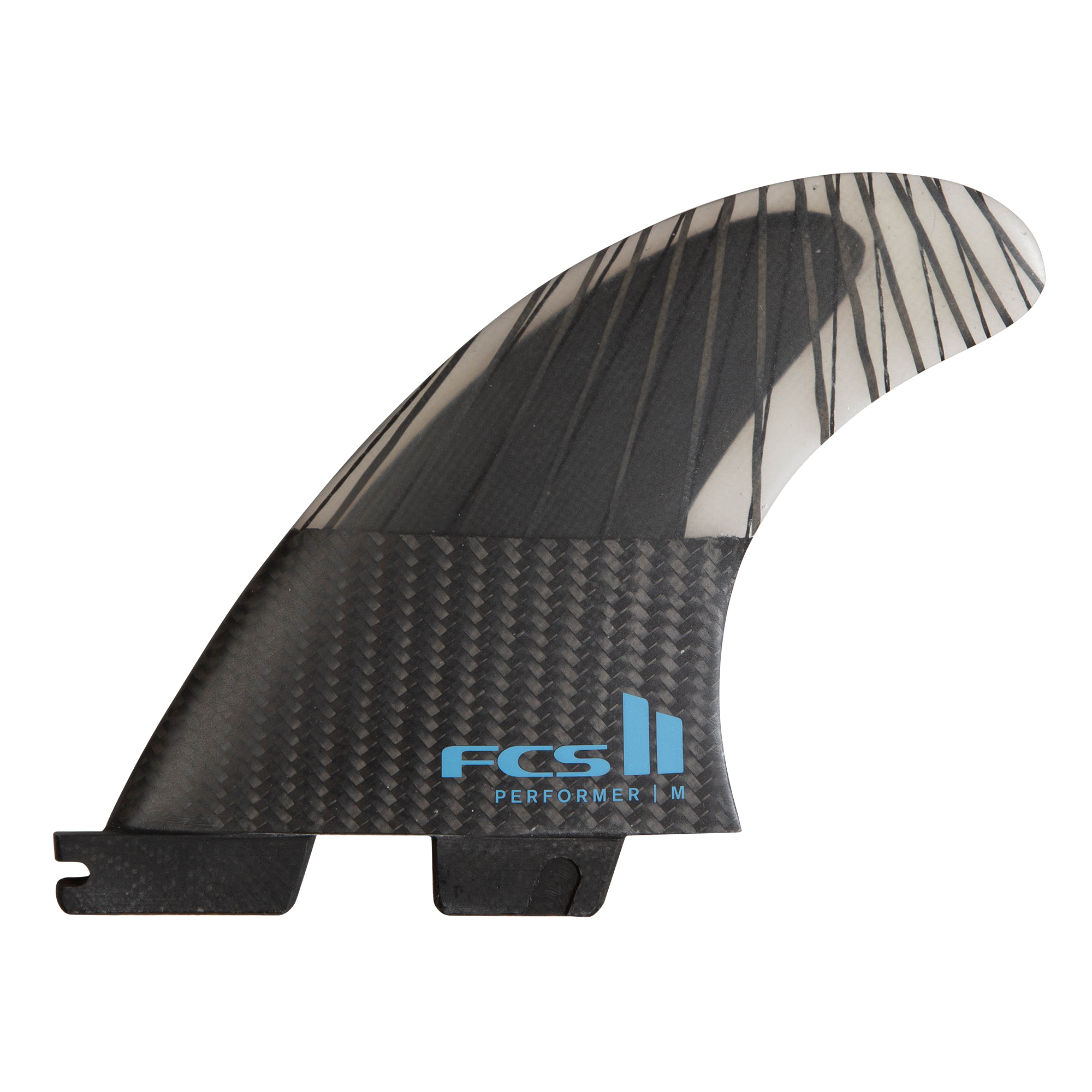 FCS FCS II Performer PC Carbon Tranquil Blue - Thruster Small Fin