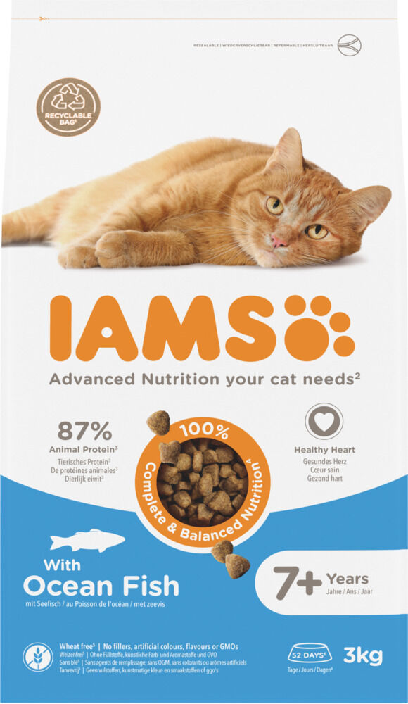 Iams Senior - Kattenvoer - 3 Kilogram - vis