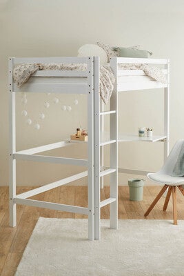 JLY SOFIA Loftseng Med Skrivebord 90x190, Hvit