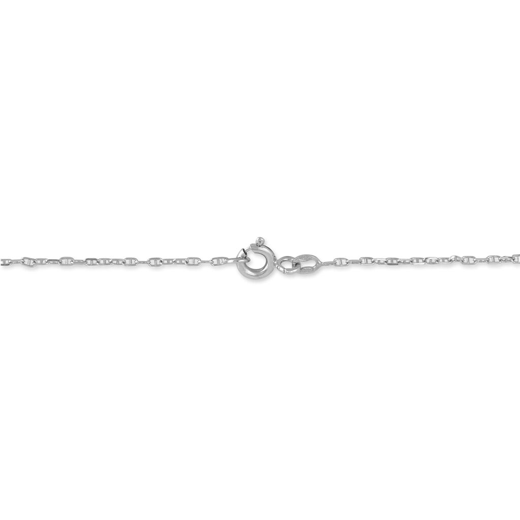 Bracelet Identité Marie-isabel Maille Forçat Or Blanc