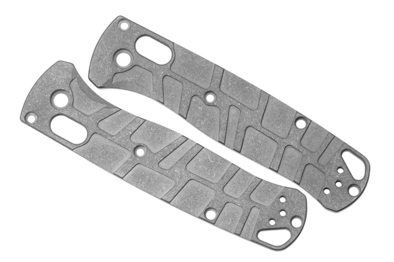 Lex Custom Benchmade Bugout Scales BUTSW Turtle Stonewashed Titanium, handgreepschalen