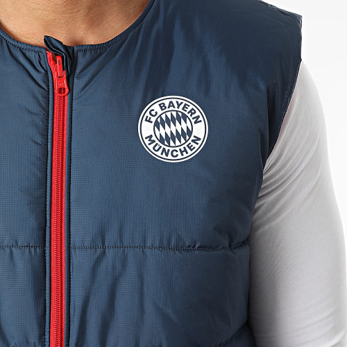 Veste Zippée Sans Manches Réversible FC Bayern HG1132 Bleu Marine Rouge