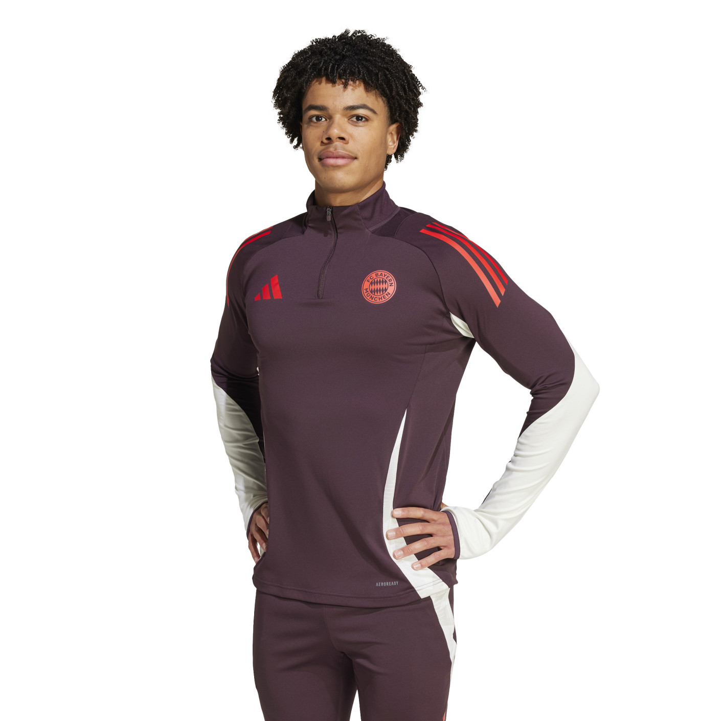 adidas Bayern München Trainingspak 1/4-Zip 2024-2025 Bordeauxrood Wit Rood