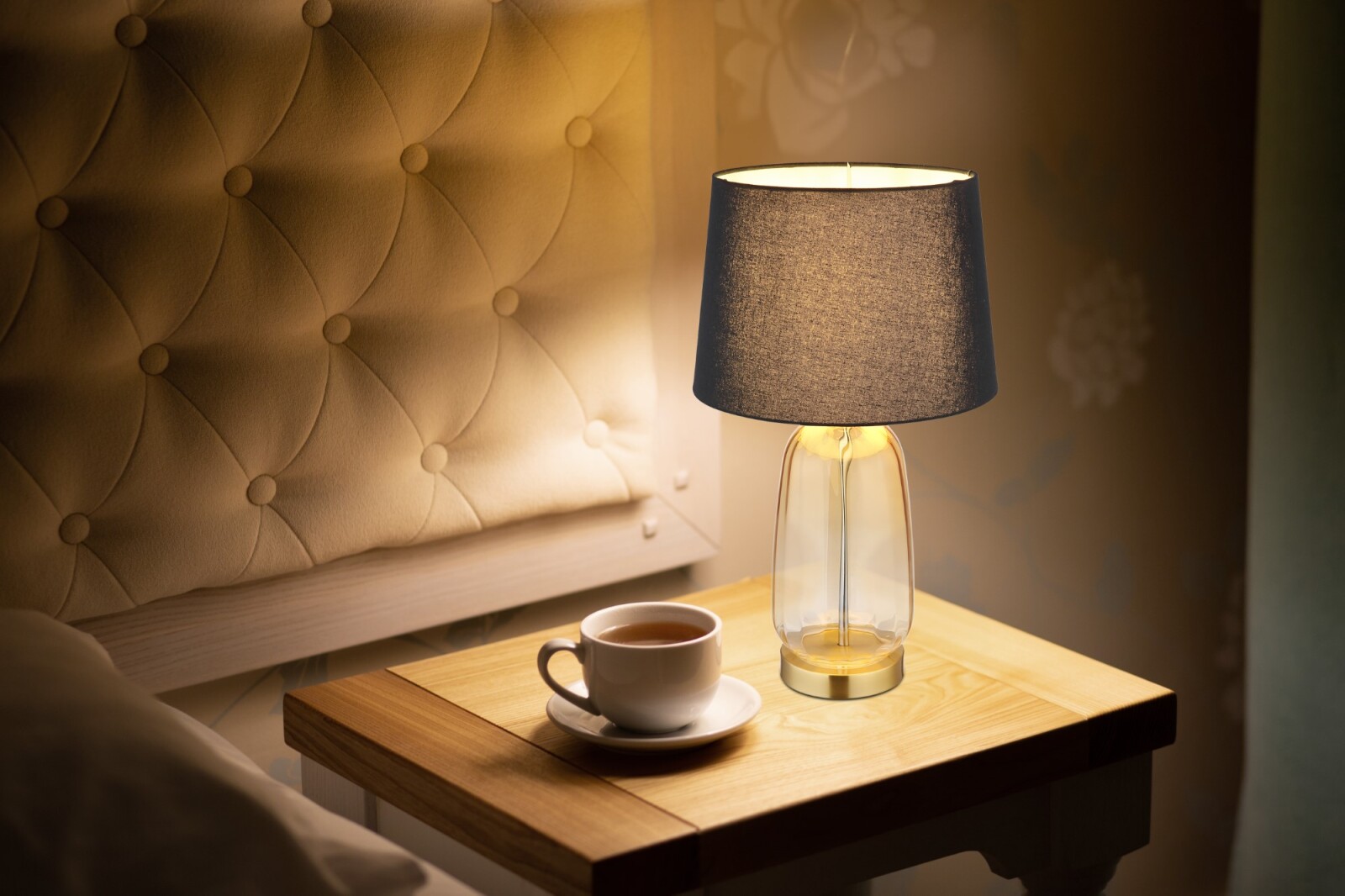 Tischleuchte - amber-schwarz - 52 cm hoch