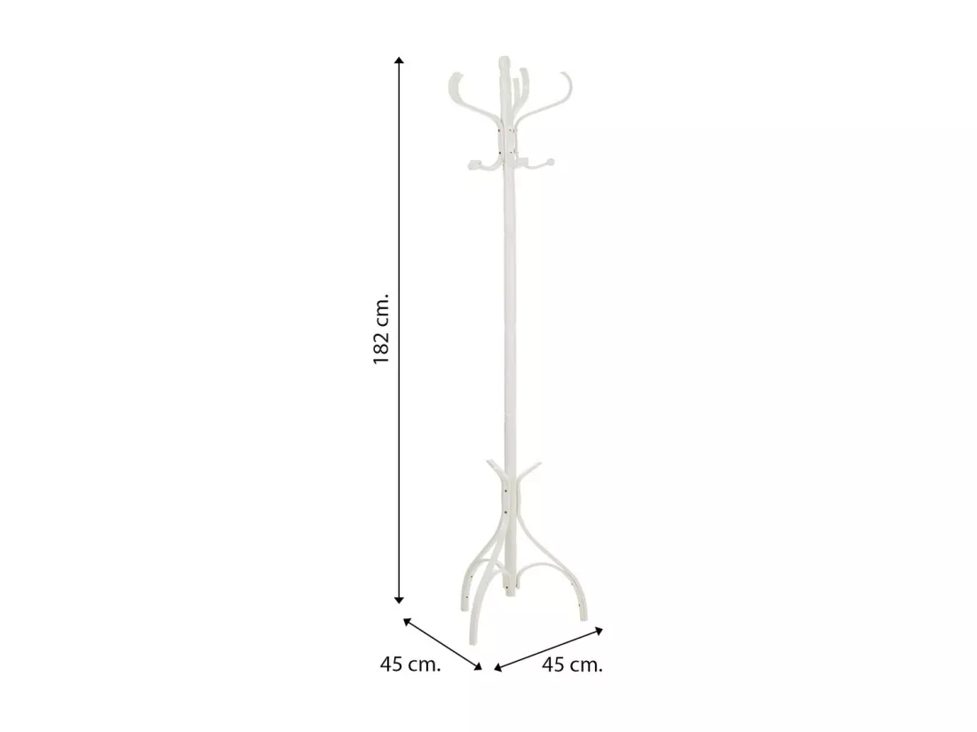 Porte-manteau sur pied en bois blanc 45x45x182h
